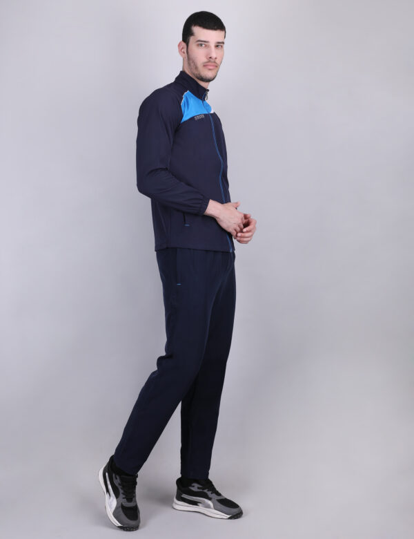 Men Solid Slim Fit Tracksuits with ELASTO LITE - Blue Color - Image 3