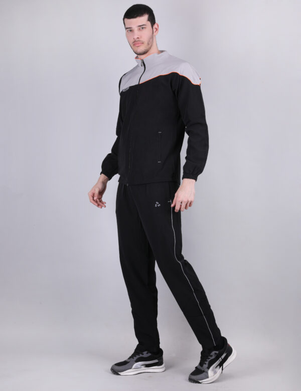 Men Solid Slim Fit Mock Tracksuits with DURACOOL+ Black Color - Image 3