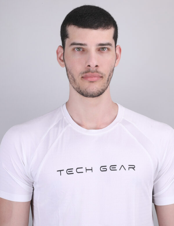Men Solid Slim Fit Crew Neck T-shirt with COTFLEX - White Color