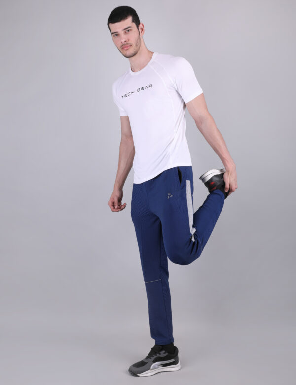Men Solid Slim Fit Crew Neck T-shirt with COTFLEX - White Color - Image 2