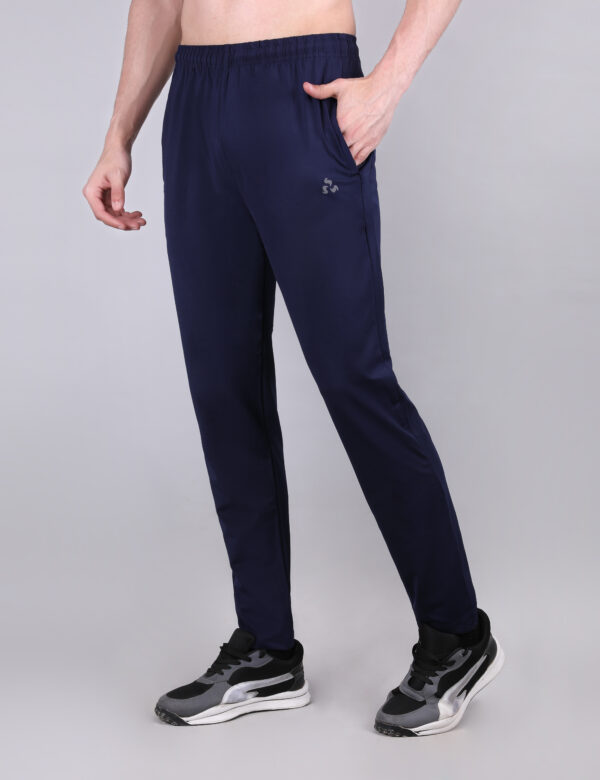 Men Solid Relax Fit Joggers with TECHNOLITE - Blue Color - Image 2