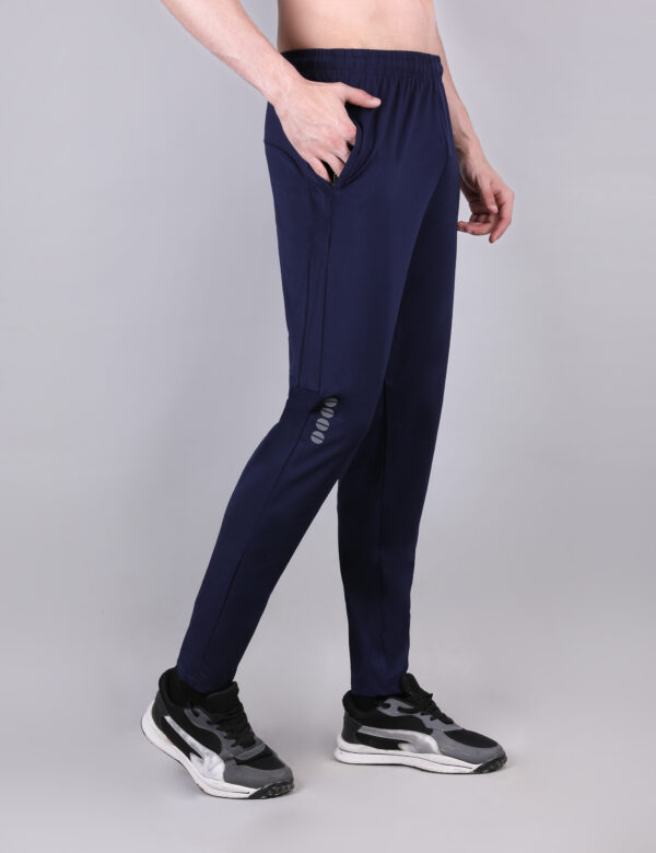 Men Solid Relax Fit Joggers with TECHNOLITE - Blue Color - Image 3